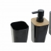 Set de Baño DKD Home Decor Negro Natural Bambú Poliestireno 11,5 x 11,5 x 38 cm 3 Piezas