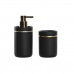 Bath Set DKD Home Decor Black Golden Resin 7 x 7 x 17 cm 2 Pieces