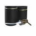 Set de Baño DKD Home Decor Negro Dorado Resina 7 x 7 x 17 cm 2 Piezas