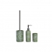 Set da Bagno DKD Home Decor Verde Argentato polipropilene Dolomite Tropicale Foglia della pianta 9,5 x 9,5 x 37 cm