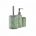 Set da Bagno DKD Home Decor Verde Argentato polipropilene Dolomite Tropicale Foglia della pianta 9,5 x 9,5 x 37 cm