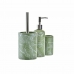 Vonios rinkinys DKD Home Decor Žalia Sidabras polipropileno Dolomite Tropinis Augalo lapas 9,5 x 9,5 x 37 cm