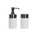 Set da Bagno DKD Home Decor Bianco Argentato Alluminio polistirene 6,6 x 6,6 x 16,2 cm