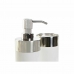 Set da Bagno DKD Home Decor Bianco Argentato Alluminio polistirene 6,6 x 6,6 x 16,2 cm