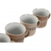 Set di Tazze da Caffè Home ESPRIT Marrone Gres 180 ml 4 Pezzi