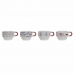 Set de Căni de Cafea DKD Home Decor Roșu Multicolor Metal Gresie Mediterană 190 ml 4 Piese
