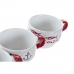 Set van koffiekopjes DKD Home Decor Rood Multicolour Metaal Keramiek Mediterrane 190 ml 4 Onderdelen