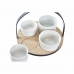 Set za Aperitiv DKD Home Decor Bel/Črn Kovina Bambus Gres Loft 5 Kosi 20 x 20 x 14 cm