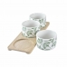 Set za Predjelo DKD Home Decor Bambus Keraamika Lehed 3 Tükid, osad 4 Tükid, osad 28 x 9,7 x 1,5 cm