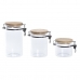 Conjunto de 3 Potes DKD Home Decor Transparente Natural 14 x 10 x 26,3 cm