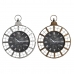 Стенен часовник DKD Home Decor 60 x 6,5 x 78 cm Кристал Сребрист Черен Златен Желязо (2 броя)