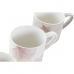 4 Piece Mug Set DKD Home Decor White Beige Grey Pink Metal 330 ml 13 x 9 x 8 cm