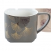 Ensemble de 4 mugs DKD Home Decor Blanc Beige Gris Rose Métal 330 ml 13 x 9 x 8 cm