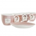 Dele kaffekopsæt DKD Home Decor Hvid Brun Pink 90 ml 4 Dele