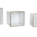 Sodinamųjų komplektas DKD Home Decor Paklodės Auksinis Metalinis 15 x 15 x 15 cm Balta Tropinis Augalo lapas
