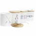 Zdjela za Šećer DKD Home Decor Mornar Bijela Pisana Bambus Dolomite 4 Dijelovi 7,5 x 7,5 x 7,5 cm