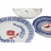 Set de Veselă DKD Home Decor Albastru Alb Roșu Porțelan Mediterană 18 Piese 27 x 27 x 3 cm