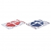 Conjunto de toalhas de mesa DKD Home Decor 150 x 250 x 0,5 cm Vermelho Azul Branco (2 Unidades)