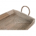 Set de Tăvi DKD Home Decor Galben Natural 48 x 38 x 15 cm 52 x 38 x 15 cm (2 Unități)