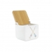 Salt Shaker with Lid DKD Home Decor Navy Multicolour Bamboo Dolomite 12,5 x 12,5 x 11,5 cm