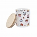 Set di 3 Barattoli DKD Home Decor Naturale Bianco Multicolore Bambù Gres 10 x 10 x 17 cm Cupcake