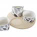 Set za Predjelo DKD Home Decor Valge/Must Bambus Keraamika Lehed Cottage 3 Tükid, osad 8 cm 20 x 20 x 8 cm