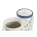 Bote DKD Home Decor Azul 15 x 15 x 21 cm Branco Dolomite (2 Unidades)