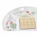 Pladanj za aperitive DKD Home Decor Pisana Prirodno Bambus Gres Keramika Tropsko 23,5 x 23,5 x 7 cm