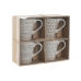 Набор из 4 кружек Mug Home ESPRIT Белый Бежевый Керамика 360 ml 9 x 7 x 10,6 cm