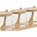 Δοχείο για Ζάχαρη DKD Home Decor Διαφανές Φυσικό Bamboo 8,5 cm 29 x 10 x 10 cm Βασικό (12 Μονάδες)