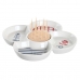 Set Malych Misek DKD Home Decor Červený Modrý Bílý Kamenina 22 x 22 x 7 cm Středomoří Domy