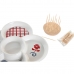 Set Malych Misek DKD Home Decor Červený Modrý Bílý Kamenina 22 x 22 x 7 cm Středomoří Domy