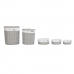 Set med kurve DKD Home Decor Hvid Grå flet 51 x 37 x 56 cm 52 x 38 x 57 cm (5 Dele)