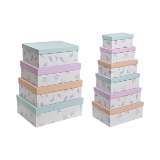 Set De Cajas Organizadoras Apilables Dkd Home Decor Flores Cartón