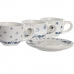 Juego de Tazas con Platos DKD Home Decor Azul Blanco Metal Dolomita 180 ml 20 x 18 x 20 cm