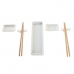 Conjunto de sushi DKD Home Decor 24 x 7 x 2 cm Natural Branco Grés Oriental