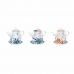 Theepot Spel DKD Home Decor Kristal Porselein Blauw Groen (3 Stuks)