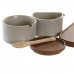 Sockerströare DKD Home Decor 19,5 x 18,5 x 7 cm Beige Brun Gummiträ 4 Delar