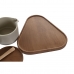 Suikerpot DKD Home Decor 19,5 x 18,5 x 7 cm Beige Bruin Rubberwood 4 Onderdelen