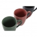 Set de 4 Căni tip Halbă DKD Home Decor Verde Roz Gri închis Gresie 300 ml 19 x 13 x 31 cm