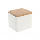 Salt Shaker with Lid DKD Home Decor 12,5 x 14 x 12 cm Natural