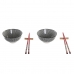 Set za sushi DKD Home Decor 30 x 21 x 7 cm Crna Gres Keramika Orijentalno (6 Dijelovi)