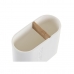 Suporte para a escova de Dentes DKD Home Decor Branco Natural Bambu Polipropileno 11,5 x 5,5 x 10,5 cm (12 Unidades)