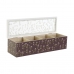 Caja para Infusiones DKD Home Decor Verde Mostaza Marrón oscuro Cristal Madera MDF (4 Unidades)