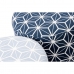 Fodstøtte DKD Home Decor 31 x 31 x 33 cm Blå Himmelblå Fyrretræ Geometri Middelhavet (2 enheder)