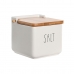 Saltkar med lock DKD Home Decor 11,5 x 11,5 x 11 cm Vit 750 ml Dolomite