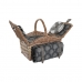 Korb DKD Home Decor Picnic Grau natürlich Holz korb 40 x 28 x 19 cm