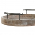 Sett med brett DKD Home Decor Hvit Svart Naturell Metall Treverk av mangotre 46 x 46 x 10 cm