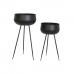 Conjunto de vasos DKD Home Decor 34 x 34 x 70 cm Preto Metal