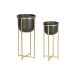 Conjunto de vasos DKD Home Decor 28,5 x 28,5 x 65,5 cm 28 x 28 x 65 cm Preto Dourado Metal